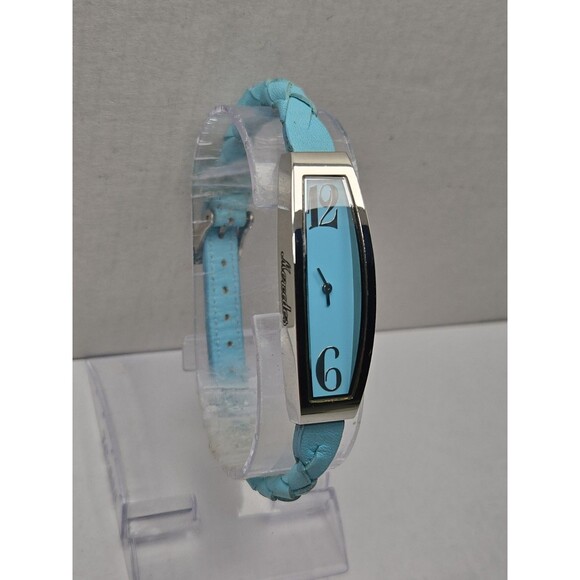 Mercedes Benz Womens 15mm Slim Blue Braided Leather Watch Swiss New Battery main image 10